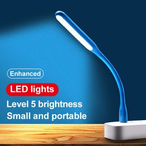 10 ADET USB Işık Küçük Masa Masa Lambası LED Gadget Gece Ev Okuma Yazma Enerji Tasarrufu Taşınabilir 360 Bükme Yaratıcı Hediye Şarj Bilgisayar Dizüstü Güç Bankası Için