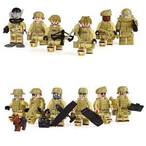 Toptan mini minifig oyuncaklar mikro askeri uçan kaplanlar 12 minifigure bebek seti Özel Savaş Tugayı Çocuk Oyuncak Hediyesi