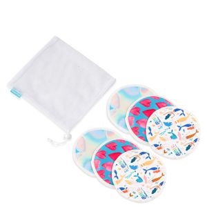 Reusable Breast Pads New Mommy Cartoon Print Solid Color TPU Waterproof Breast Feeding Bamboo Nursing Pads