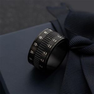 Вращаемая объектив камеры 12 мм титановые кольца из нержавеющей стали для модных мужчин ювелирные изделия 2020