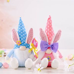 Easter Bunny Gnome Peluş Elf Süslemeleri Parti El Yapımı İskandinav Tavşan Tomte Bahar Paskalya Günü Ev Süsler