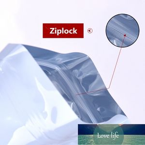 Großhandel 100 stücke Glänzende weiße Folie Reißverschluss Verpackung Tasche Lebensmittel Snack Kekse Zucker Kräuter Getreide Salze Gewürz Schmuck Perlen Tasche Fabrik Preis Experten Design Qualität