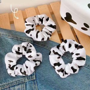 Women Cow Print Scrunchie Girls Cute Fashion Velvet Elastic Rubber Hair Bands Beautiful Ponytail Holder Hair Accessories