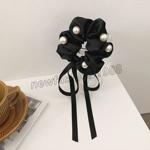 Bayanlar Inci Elastik Hairbands Saç Scrunchies Halat Aksesuarları Şerit Yay Büyük Bağırsak Saç Kravat Döngü Rongs Moda Headdress