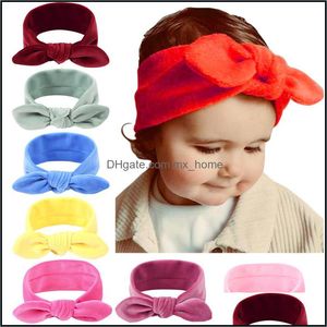 Saç Aksesuarları Bebek, Çocuk Annelik Bebek Çocuk Kız Yay Altın Veet Bantlar Bebek Yumuşak Düğüm Düğümlü Tavşan Kulakları Hairbands Kafa WR