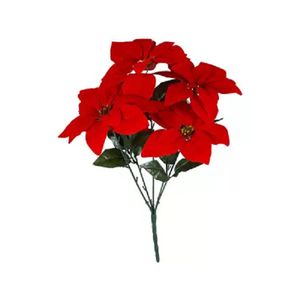 Simulazione artificiale natalizia Silk Poinsettia Silk Red Decorative Flowers Christmas Home Party Christmas Supplies