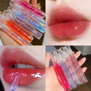 Мокрый кристалл Jelly Gloss блестящий блестящий прозрачный зеркал увлажняющий блеск блеск жидкая помада губ губ масло