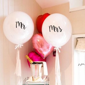 NEWMR MRS BALLOON BÜYÜK 36Inch Yuvarlak Lateks Balon Sevgililer Günü Düğün Bekarlığı Parti Dekor Malzemeleri RRD9192