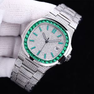 Diamond Watch Erkek İzle Otomatik Mekanik 40mm Safir Paslanmaz Çelik Kayış Su Geçirmez Tasarım Moda Kol saatleri Su Geçirmez Montre De Luxe