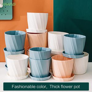 Vaso da fiori in ceramica imitazione diretta in fabbrica Contenitore per piantare rose succulente in vaso in resina plastica semplice nordico