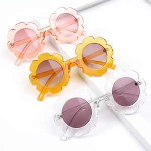 Оптом дети круглые оболочки формы солнцезащитные очки детей мода милая пульсация цветок солнцезащитные очки леопард UV400 девочек мальчики детские розовые очки подарок