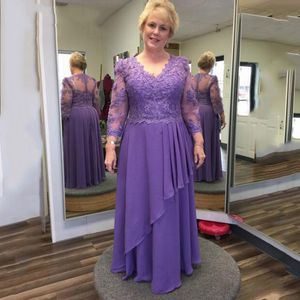 Gelinin Mor Anne Elbiseler Uzun Kollu Aplike Sapalar Dantel Düğün Konuk Elbisesi Akşam Parti Yeni