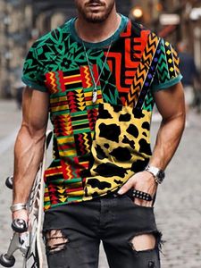 24 Stilleri Erkek T Shirt Casual Ulus Stil Baskı Afrika Kısa Kollu Giysi