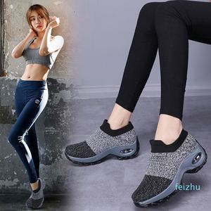 35-42 Colorful cushion sole fitness shoes womens anti fatigue walking shoes slip on mixed color sneakers hot sock boot z2