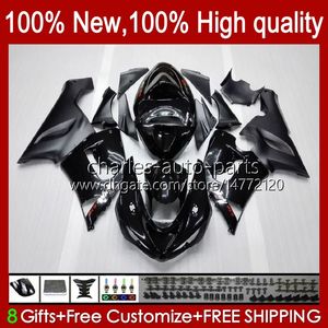 Feiras para Kawasaki Ninja ZX600C ZX-600 ZX 6R 600CC 6 R Zx636 05-06 Bodywork 7No.0 ZX-636 600 CC ZX6R 05 06 ZX600 ZX 636 ZX 6R 2005 2006 OEM Bodys Kit Black