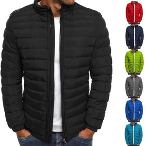 Casacos de inverno para homens de algodão quente acolchoado casual coats zipper slim plus size s-3xl outwear