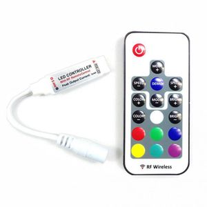 Mini RF Kablosuz Uzaktan RGB Denetleyici DC 5-24 V 17 Tuşlar 22 Modları 12A Dimmer Için 5050 3528 RGB Esnek Şerit Işık