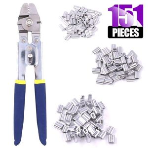 Balıkçılık Sıkma Pense Tel Halat Crimper El Sıkma Araçları 0,1mm-2.2mm 211110 arasından Bakır ve Alüminyum Oval Kollu Set