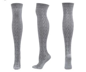 Kadın Kablosu Örgü Uyluk Yüksek Çoraplar Moda Dizden Çekme Çorapları Üzerinde Ekstra Uzun Kış Üstü Bacak Isıtıcıları Gri Siyah Beyaz Donanma Kahvesi