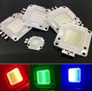 10 W / 20W / 30 W / 50 W / 100 W LED RGB COB Yüksek Güç Lambası Ampuller Boncuk Renkli Kırmızı Yeşil Mavi Işık Cips 3 adet