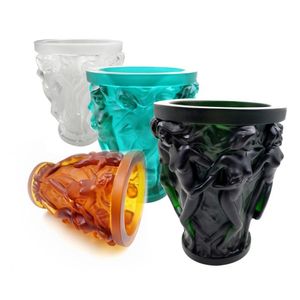 Vasos Bela Menina Artística Decore Embossment Mulheres Europeias Estilo Estilo Cristal Flor Vaso Colorido Esmalte Figura Reliege Art Presente