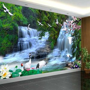 HD водопады природы пейзажи фото роспись обои гостиная телевизор диван исследование фон стены для стен 3 D Papel de Parede