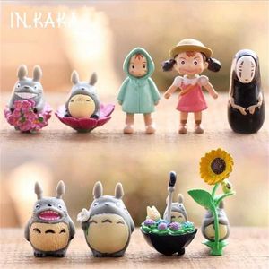 9 adet Kawaii Sevimli Anime Komşum Totoro Mikro Bahçe Peyzaj Dekorasyon Çim Süsler Rakamlar Oyuncaklar DIY Akvaryum Aksesuarları 211108