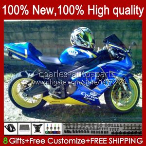 Kawasaki Ninja Için Tam Bodys 600cc 6 R ZX636 ZX600C ZX6R 05 06 Çizim 7NO.57 ZX 636 ZX-600 ZX-636 600 CC 05-06 ZX600 ZX-6R 2005 2006 OEM Fuarlar Kiti Simli Mavi