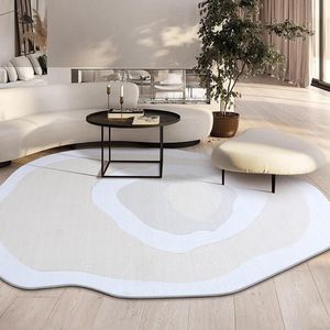 Estilo japonês estilo oval tapete sala de estar irregular mesa de café mesa tapete home nórdico tapete espesso para quarto escritório decoração tapetes