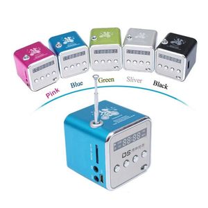 TD-V26 Мини-портативный динамик, многоцветный светодиодный цифровой FM-радио, стерео USB-музыка, MP3-плеер, ЖК-дисплей, сабвуфер SD/TF