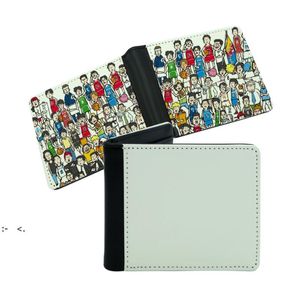 Favor Double Sided White Sublimation Wallet Bags PU Leather Blank Purse DIY Photo ID Card Bag Father Day Gift RRB11127