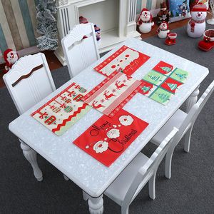 Weihnachten Tischset Tischsets Ornament Isolierung Platte Leinen Matte Weihnachten Küche Tisch Dekor Pads