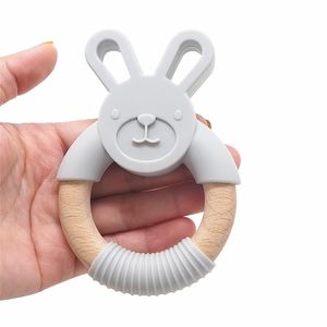 Chenkai 10 шт. Кролик Банановый силиконовый Деревянный Teether Baby для DIY Carsing The Chewing Цепи Кулон Ожерелье Toy 211106