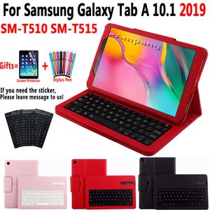 Detach Bluetooth Teclado Caso para Samsung Galaxy Tab A 10.1 2019 SM-T510 SM-T515 T510 T515 Tampa do teclado Funda + Filme + Caneta