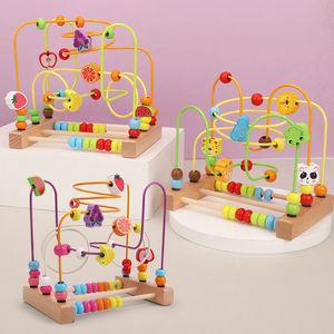 Детские игрушки Монтессори, деревянный лабиринт, круги вокруг бусин, счеты, математические головоломки, развивающие игрушки для раннего обучения для детей