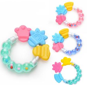 Ins DIY Baby Sayothers Teothers Circle com Bell Tocando Borracha de Borracha Cuidados de Saúde Dentição Treinando Infantil