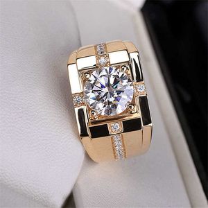 Classic High Carbon Men'S Ring Imitation Gold Plating Domineering Wedding Ring Wholesale Rings for Men Gift X0715