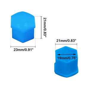 20 adet 19mm Araba Somun Kapak Tekerlek Cıvata Kafa Kap Koruyucu Caps Dış Dekorasyon Koruyan Jantlar Mavi Gümüş Siyah