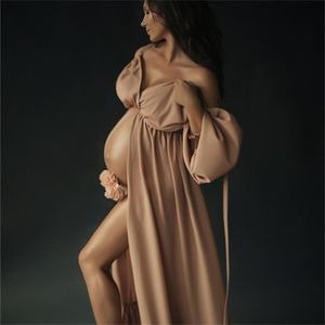 Grávida 2022 Vestidos de baile femininos Sexy Spaghetti Maternity Robes para vestidos de noite de sessão de fotos elegantes