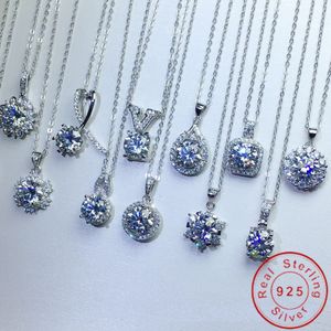 Charme 925 laboratório de prata esterlina laboratório diamante cz party engajamento pingentes colares para mulheres nupcial casamento jóias presente