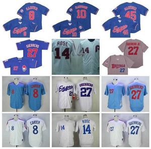 Montreal Expos J000 Vintage Baseball 8 Gary Carter Jersey 10 Андре Доусон 14 Пит Роуз 27 Владимир Герреро Бизонс 45 Педро Мартинес