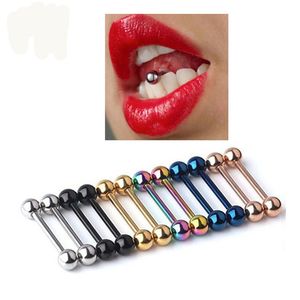 Língua Piercing Titânio Banhado Anéis Barras Meninas Barbells Industriais Qualidade Anel Corporal