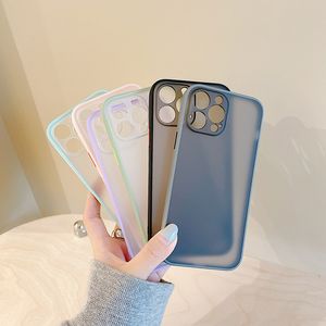 Super Slim Case Case для iPhone 13 12 11 Pro Max XS XR X SE 7 8 плюс объектив камеры защитный чехол