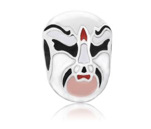 Pandora Bilezikler Uyar 20 adet Pekin Opera Yüz Maskesi Emaye Charms Boncuk Gümüş Charms Boncuk Kadınlar Için DIY Avrupa Kolye Takı