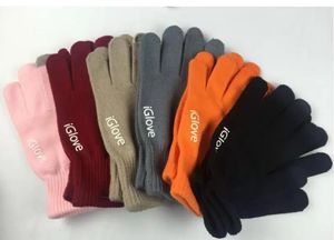 Fashion Unisex iGloves Colorful Mobile Phone Touched Gloves Men Women Winter Mittens Black Warm Smartphone Driving Gloves 2pcs a set