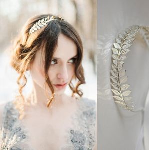 Metal Altın Yaprak Kafa Bırakır Başlık Tiara Hairband Kadınlar Için Alın Saç Takı Düğün Şapkalar