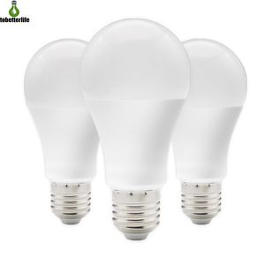 E27 LED-Leuchtmittel, Kunststoffabdeckung, Aluminium-Kugellampe, 3 W/5 W/7 W/9 W/12 W/15 W/18 W, warmweiß/kaltweiß, 85–265 V