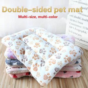 Pet Dog Mats Beds,Thick Blankets Pets In Winter,cartoon Kennels,Warm Sleeping Mats for Dogs with Cotton Quilts