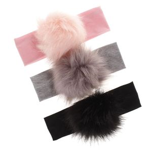 Baby Faux Mur Headband Newborn Pompoms Head Wrap Eysastic Tair Bands Kids Bebe Bebe повязки, аксессуары для детей