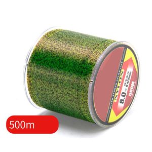 Linha de pesca suave camuflagem invisível 500 m super forte nylon principal PE trançado 8-80lb trança multifilament